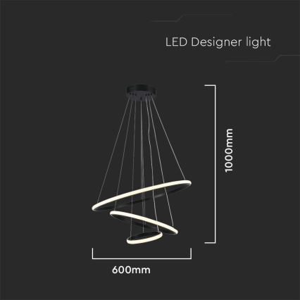 Suspension filaire LED LED/32W/230V 3000K noir