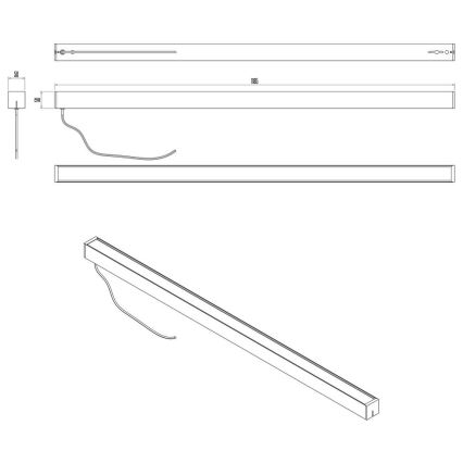 Suspension filaire LED LED/40W/230V 120cm noir