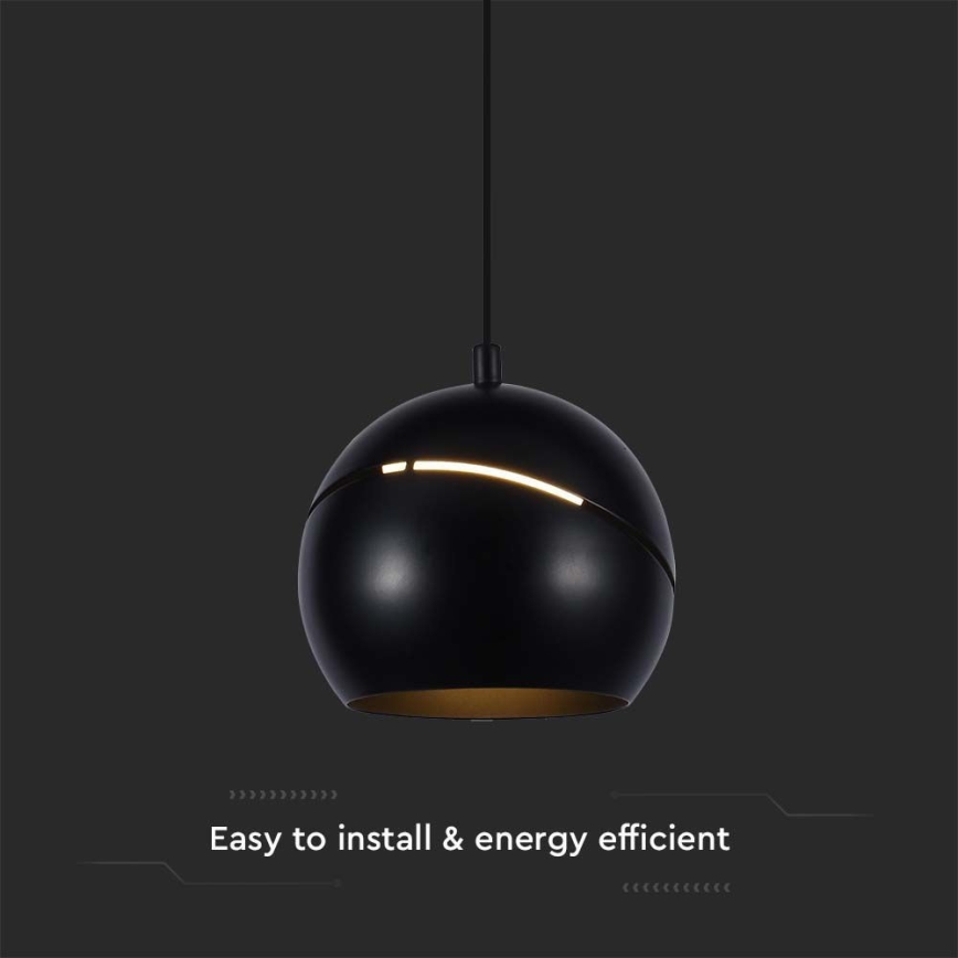 Suspension filaire LED LED/8,5W/230V 3000K noir