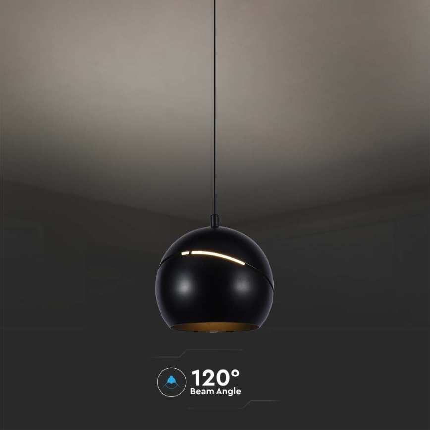 Suspension filaire LED LED/8,5W/230V 3000K noir