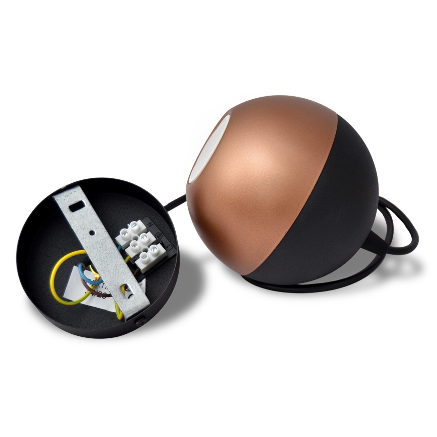 Suspension filaire LED MIDWAY 1xGU10/4,8W/230V noir/cuivre