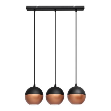 Suspension filaire LED MIDWAY 3xGU10/4,8W/230V noir/cuivre