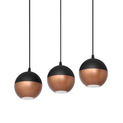 Suspension filaire LED MIDWAY 3xGU10/4,8W/230V noir/cuivre
