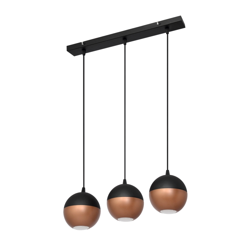 Suspension filaire LED MIDWAY 3xGU10/4,8W/230V noir/cuivre