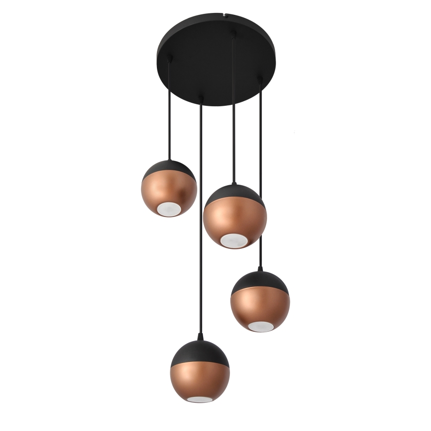 Suspension filaire LED MIDWAY 4xGU10/4,8W/230V noir/cuivre