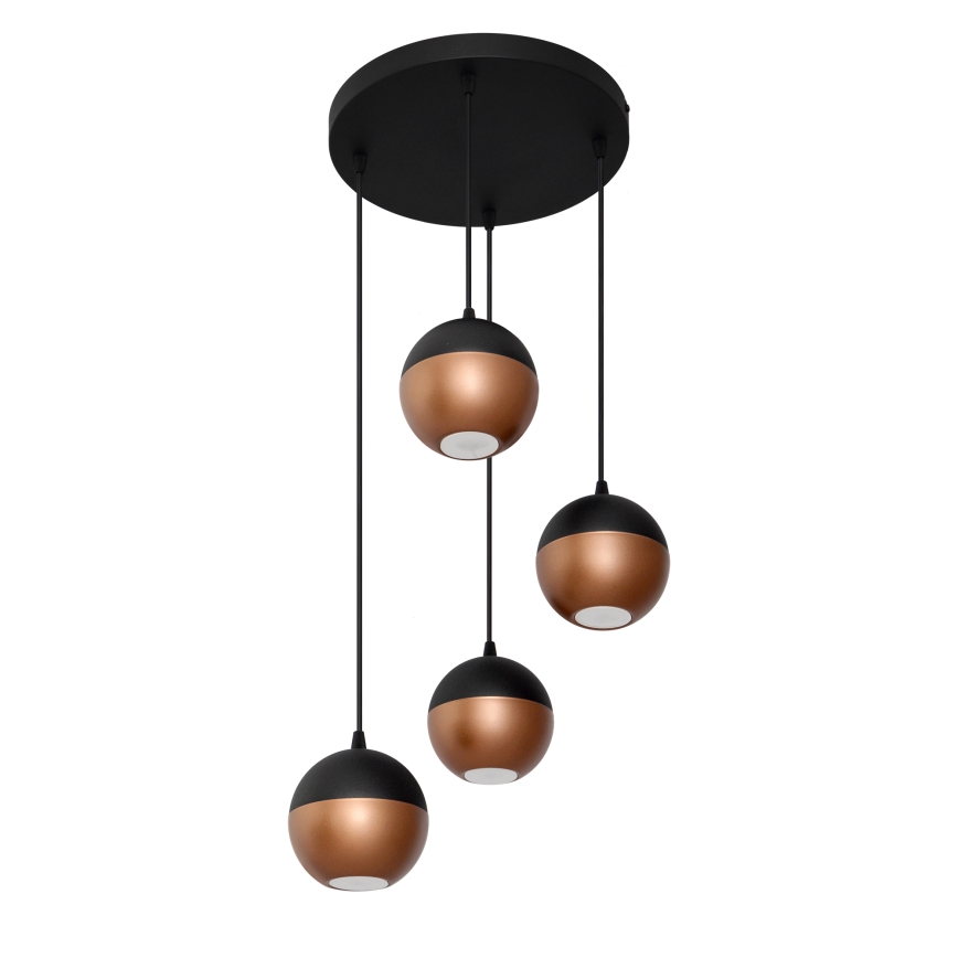 Suspension filaire LED MIDWAY 4xGU10/4,8W/230V noir/cuivre