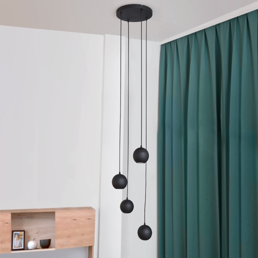 Suspension filaire LED MIDWAY 4xGU10/4,8W/230V noir