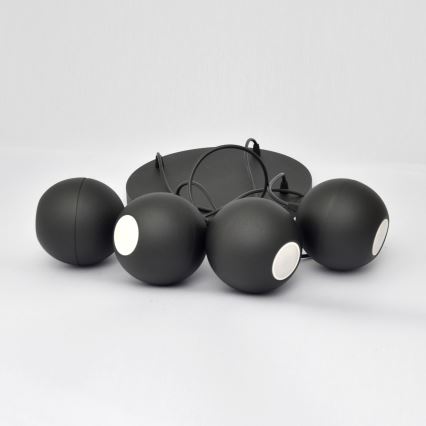 Suspension filaire LED MIDWAY 4xGU10/4,8W/230V noir