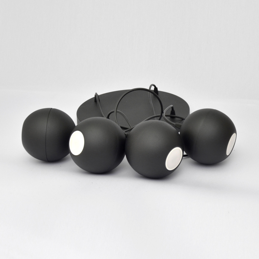 Suspension filaire LED MIDWAY 4xGU10/4,8W/230V noir