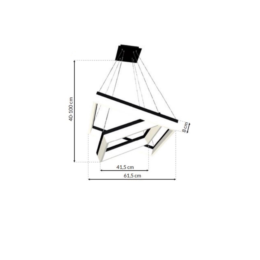 Suspension filaire LED NERO 2xLED/80W/230V