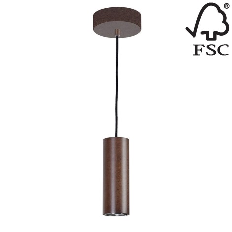 Suspension filaire LED PIPE 1xGU10/5W/230V hêtre - certifié FSC