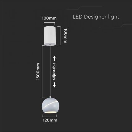 Suspension filaire LED tactile LED/8,5W/230V 3000K blanc