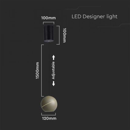 Suspension filaire LED tactile LED/8,5W/230V 3000K doré