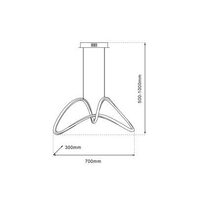 Suspension filaire LED TESORO LED/48W/230V chrome brillant