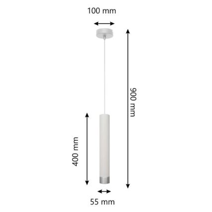 Suspension filaire LED TUBA 1xGU10/4,8W/230V blanc/chrome brillant