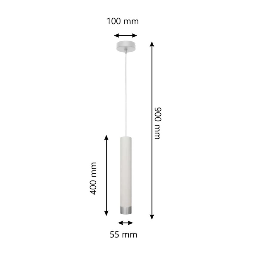 Suspension filaire LED TUBA 1xGU10/4,8W/230V blanc/chrome brillant