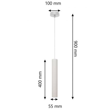 Suspension filaire LED TUBA 1xGU10/4,8W/230V gris/chrome mat