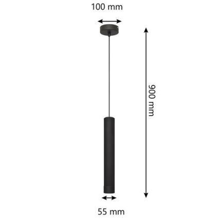 Suspension filaire LED TUBA 1xGU10/4,8W/230V noir