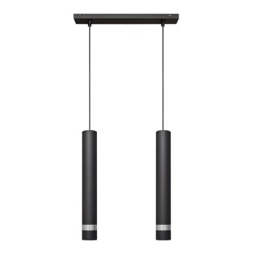 Suspension filaire LED TUBA 2xGU10/4,8W/230V noir/chrome brillant