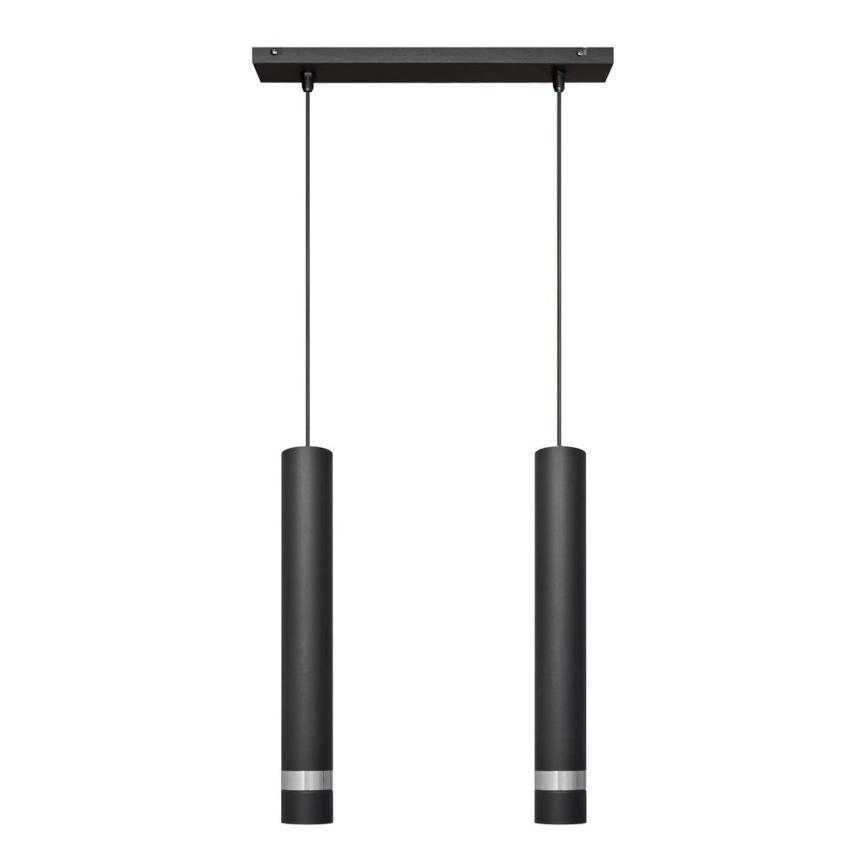 Suspension filaire LED TUBA 2xGU10/4,8W/230V noir/chrome brillant