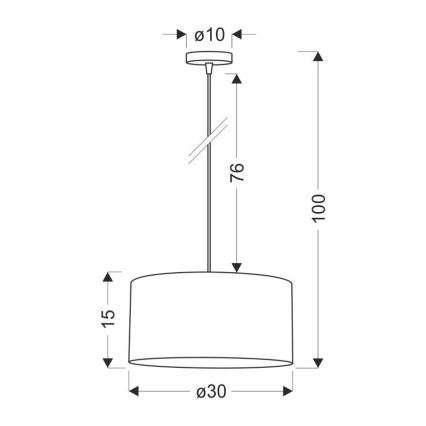 Suspension filaire LEGNO 1xE27/40W/230V d. 30 cm marron