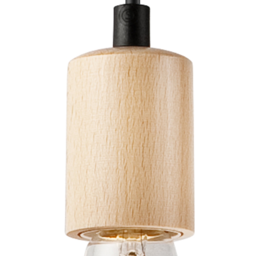 Suspension filaire LEON 1xE27/60W/230V hêtre