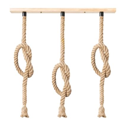 Suspension filaire LEONARDO ROPE 3xE27/10W/230V beige