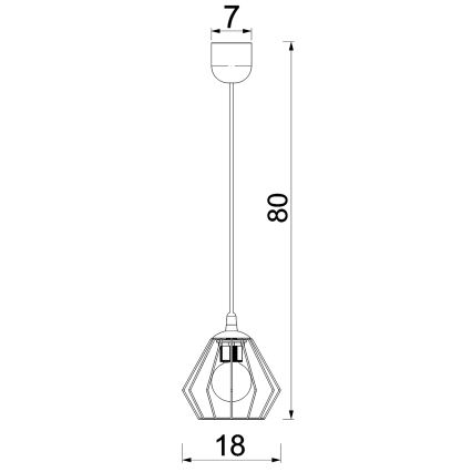 Suspension filaire LETI 1xE27/15W/230V noir