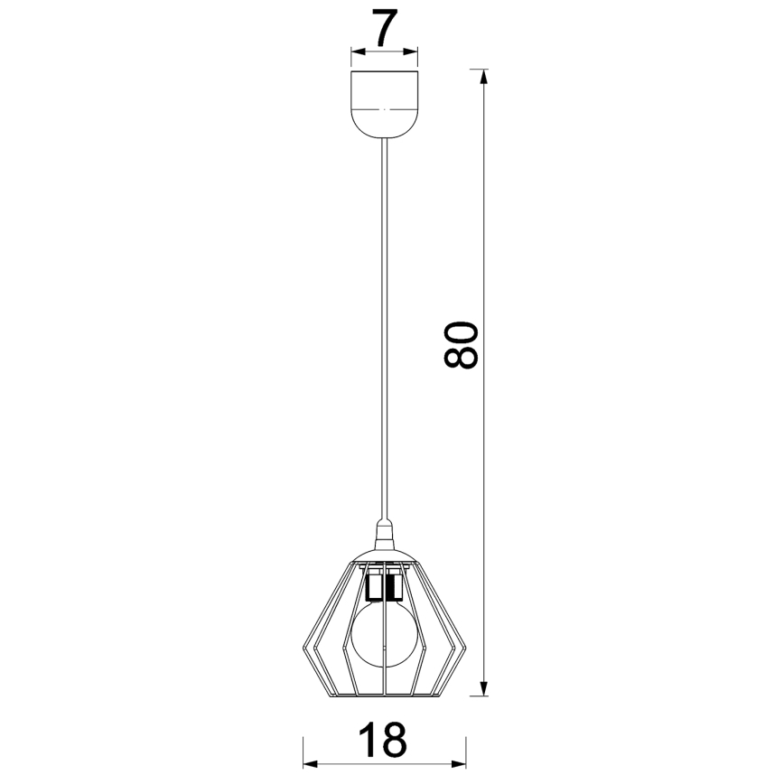 Suspension filaire LETI 1xE27/15W/230V noir
