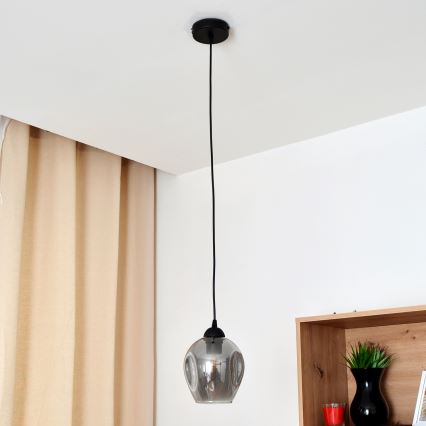 Suspension filaire LILI 1xE27/15W/230V noir/gris