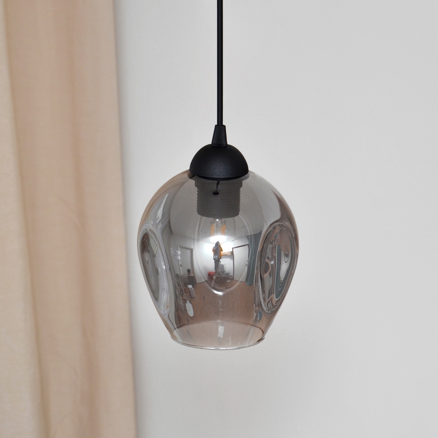 Suspension filaire LILI 1xE27/15W/230V noir/gris