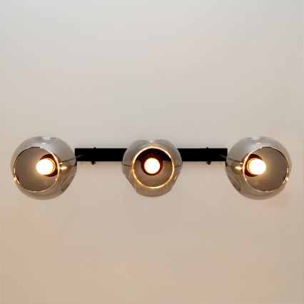 Suspension filaire LILI 3xE27/15W/230V noir/gris