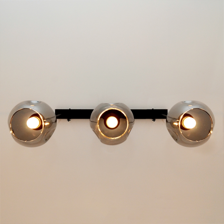 Suspension filaire LILI 3xE27/15W/230V noir/gris