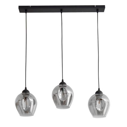 Suspension filaire LILI 3xE27/15W/230V noir/gris