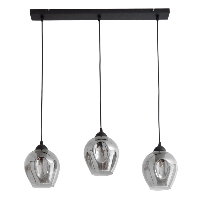 Suspension filaire LILI 3xE27/15W/230V noir/gris