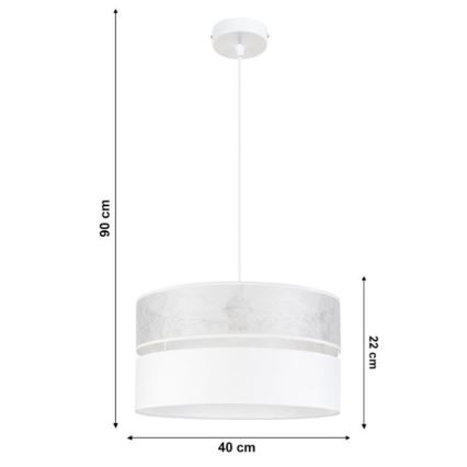 Suspension filaire LIMA 1xE27/60W/230V blanc