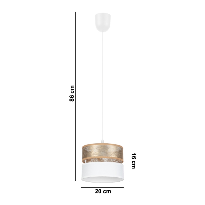 Suspension filaire LIMA 1xE27/60W/230V doré/blanc