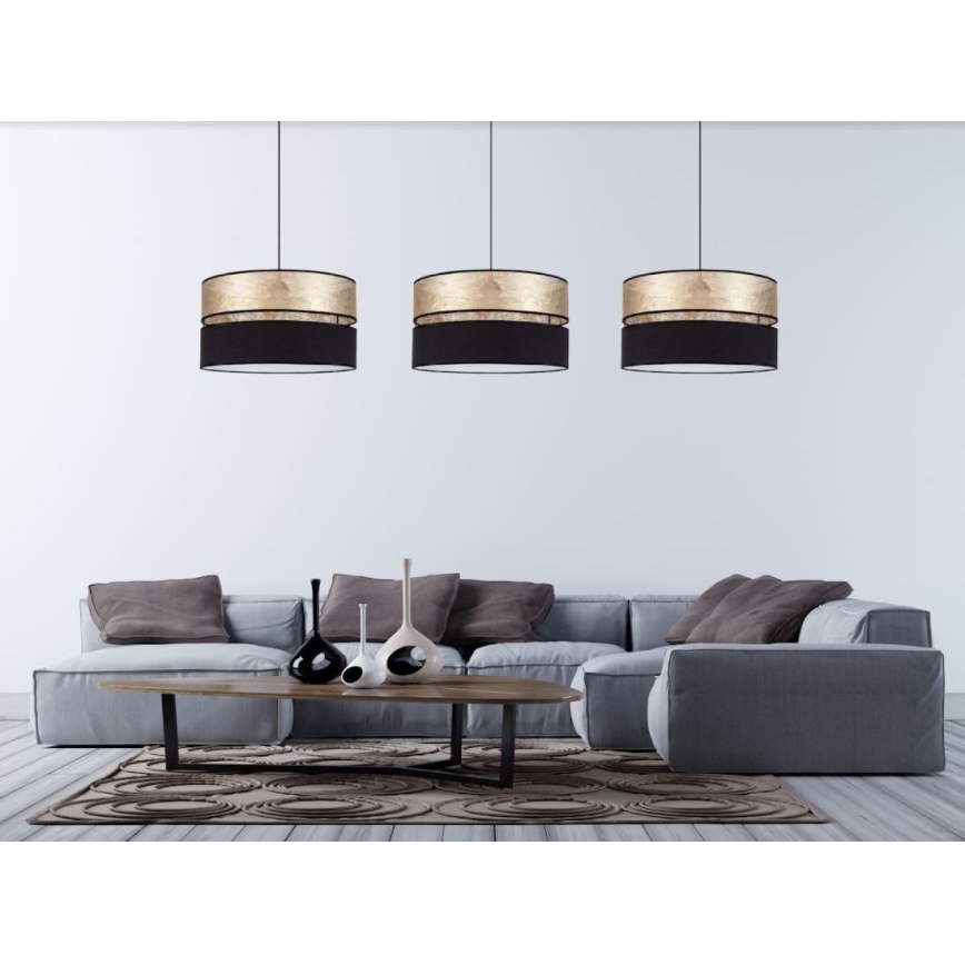 Suspension filaire LIMA 1xE27/60W/230V or/noir