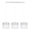 Suspension filaire LIMA 3xE27/60W/230V argent/blanc