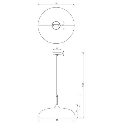 Suspension filaire LINCOLN 1xE27/60W/230V d. 35 cm vert