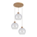 Suspension filaire LINEA 3xE27/60W/230V chêne