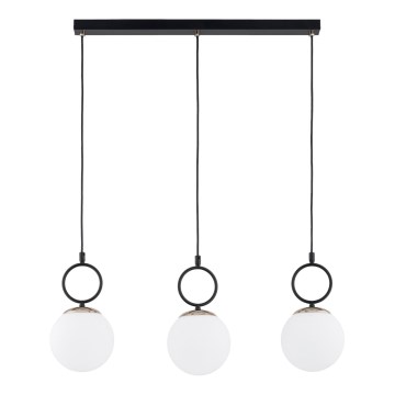 Suspension filaire LISTER 3xE14/10W/230V noir/blanc