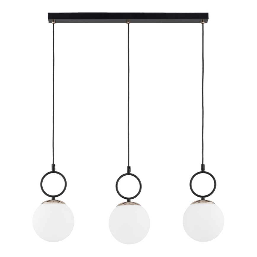 Suspension filaire LISTER 3xE14/10W/230V noir/blanc