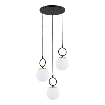 Suspension filaire LISTER 3xE14/10W/230V noir/blanc