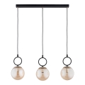 Suspension filaire LISTER 3xE14/10W/230V noir/fumé beige