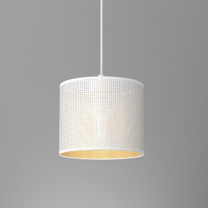 Suspension filaire LOFT SHADE 1xE27/60W/230V d. 18 cm blanc/doré