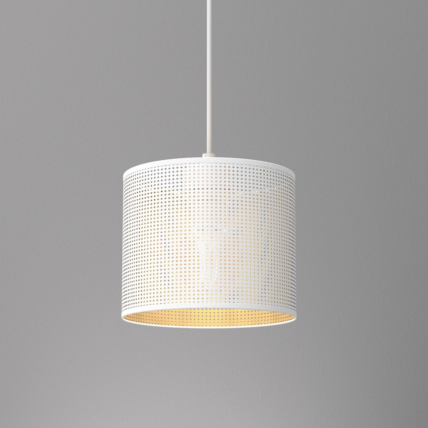 Suspension filaire LOFT SHADE 1xE27/60W/230V d. 18 cm blanc/doré