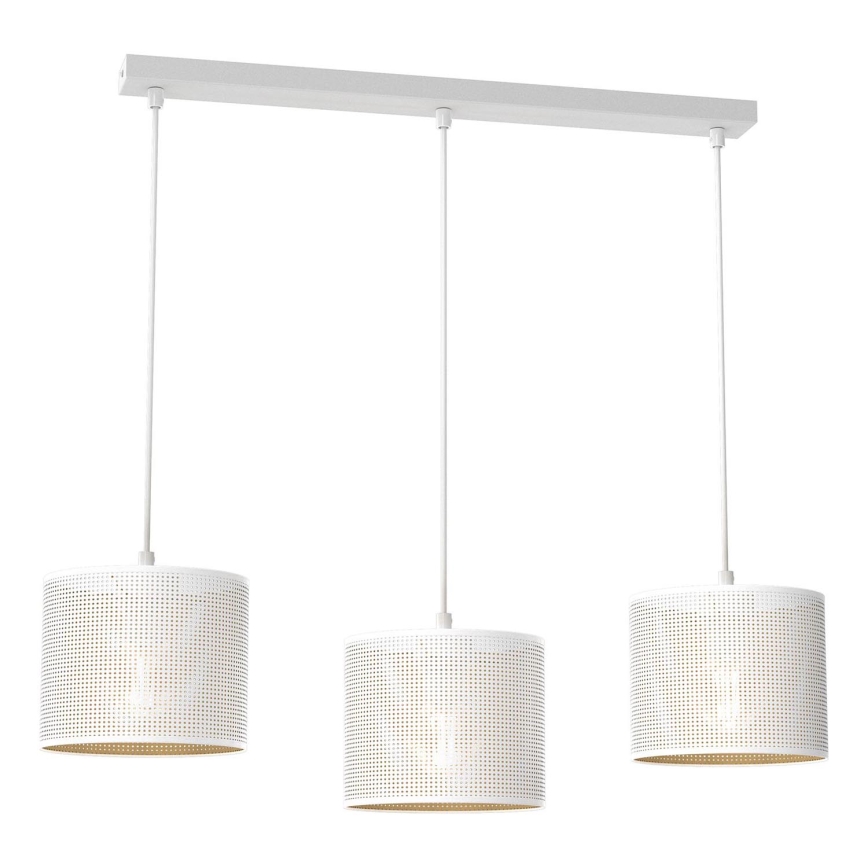 Suspension filaire LOFT SHADE 3xE27/60W/230V blanc/doré