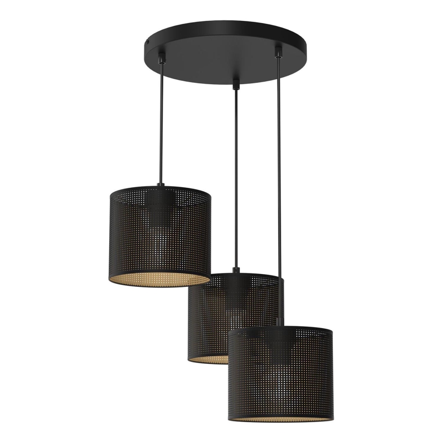 Suspension filaire LOFT SHADE 3xE27/60W/230V noir/doré