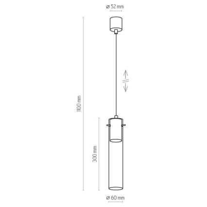 Suspension filaire LOOK GRAPHITE 1xGU10/10W/230V